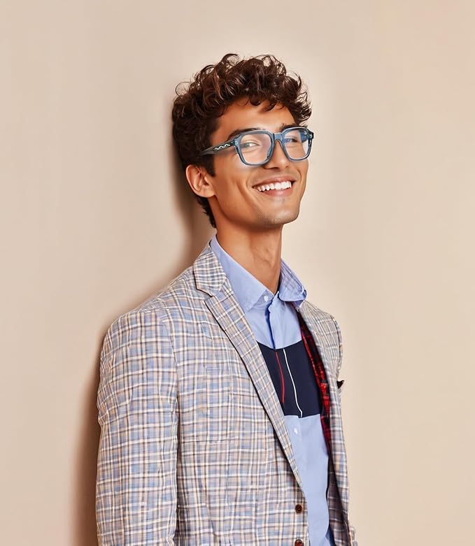 VISOONE Oversized Square Blue Light Blocking Glasses Fashion Computer Eyewear for Women and Men BENNETT