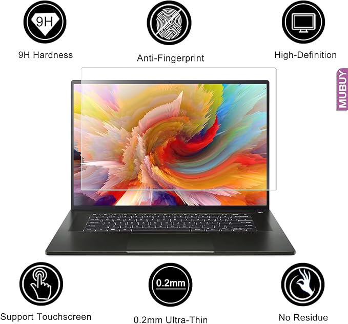 11.6" Laptop Tempered Glass Screen Protector for HP/Dell/Sony/Samsung/Lenovo/Acer/MSI/LG/Razer Blade 11.6 inch Aspect Ratio 16:9 Laptop, 9H Hardness, Fingerprint Resistant(257x145mm/ W x H)