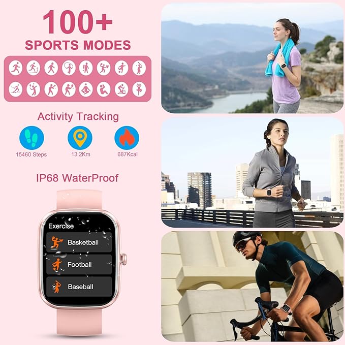 Smart Watch for Women Men(Answer/Make Call), 2025 New 1.91" HD SmartWatch, Fitness Watch with 120+ Sport Modes, IP68 Waterproof, Heart Rate/Sleep Monitor, Pedometer, Activity Tracker for Android iOS
