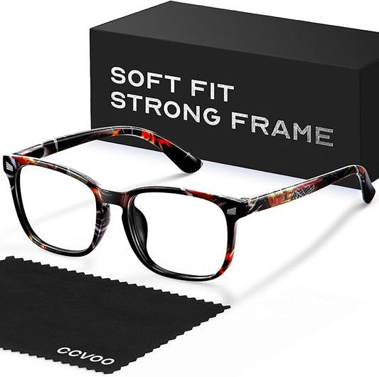 CCVOO +1.0 Reading Glasses for Women, Eyeglasses, Blue Light Readers for Women, Computer Eye Glasses, Cheaters