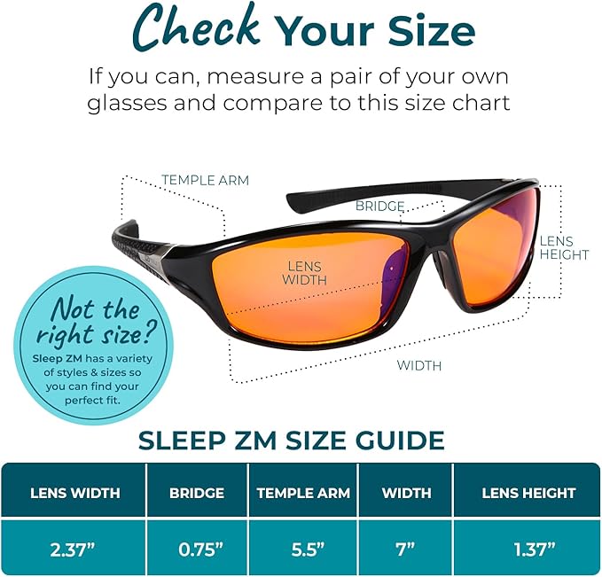 Sleep ZM Blue Light Blocking & Light Sensitivity Glasses - 8 Lens Types for Comfort, Relaxation, Sleep & Relief - 50+ Styles
