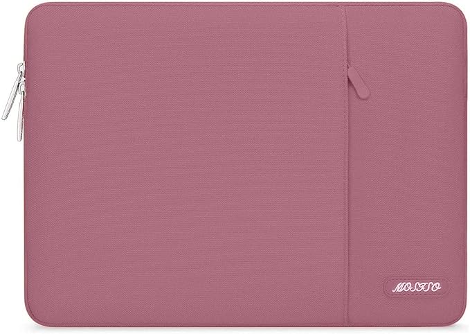 MOSISO Laptop Case 15 inch, 15 inch Laptop Sleeve Compatible with MacBook Air M5 A3448 M4 A3241 M3 A3114 M2 A2941 2026-2023, Dell XPS, Polyester Vertical Computer Sleeve Bag with Pocket, Dusty Rose