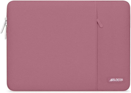 MOSISO Laptop Case 15 inch, 15 inch Laptop Sleeve Compatible with MacBook Air M5 A3448 M4 A3241 M3 A3114 M2 A2941 2026-2023, Dell XPS, Polyester Vertical Computer Sleeve Bag with Pocket, Dusty Rose