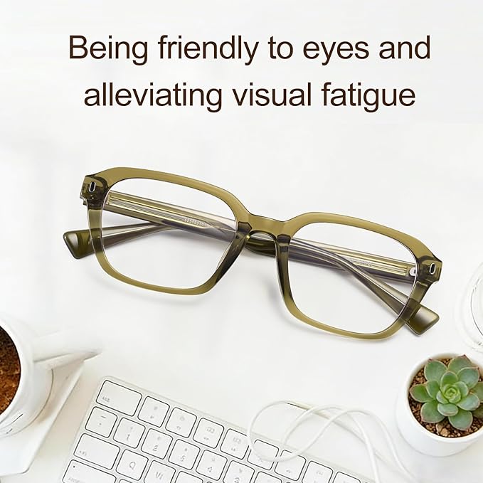 Dollger Blue Light Glasses Men Rectangle Vintage Anti BlueLight Blocking Glare Cute Trendy Computer Gaming UV Eyeglasses