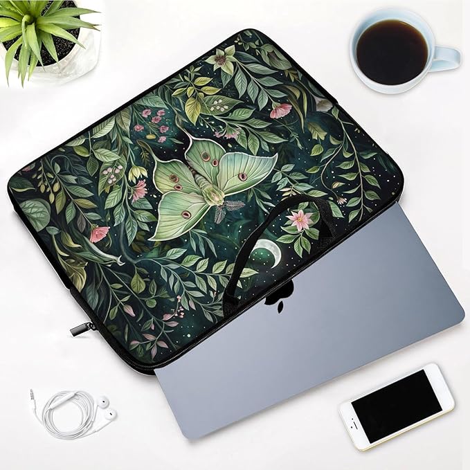 Laptop Sleeve Bag with Handle Computer Protective Soft Cover Case for 14 Inch 13 Inch Laptop,Wildflower Butterfly
