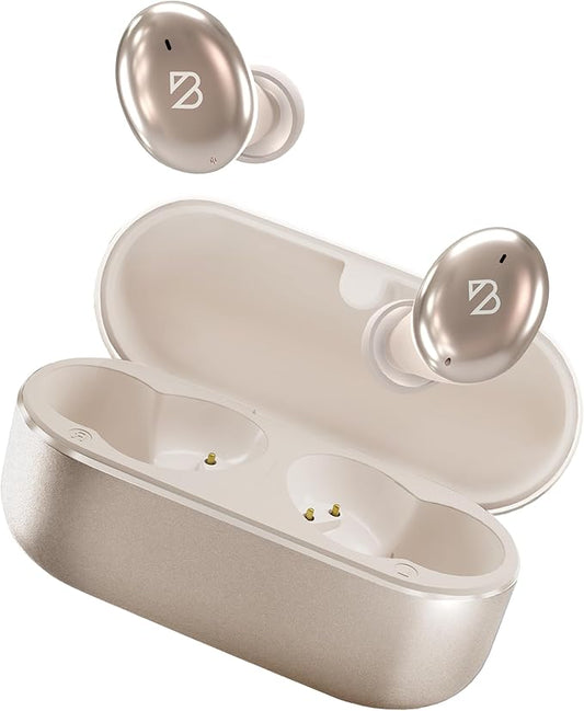 Back Bay Audio Tempo 30 Wireless Earbuds for Small Ears - Award-Winning Sound, Sweatproof Bluetooth Earbuds, Comfortable Ear Buds for Women, Gold Earphones Small Ear Canals, Long Battery Headphones