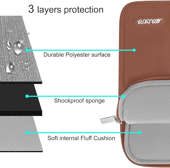 MOSISO Laptop Case 13 inch, Laptop Sleeve Compatible with MacBook Neo/Air/Pro 13 inch with A18/M5/M4/M3/M2/M1 Chip 2026-2016, Polyester Vertical Computer Sleeve Bag with Pocket, Caramel Brown
