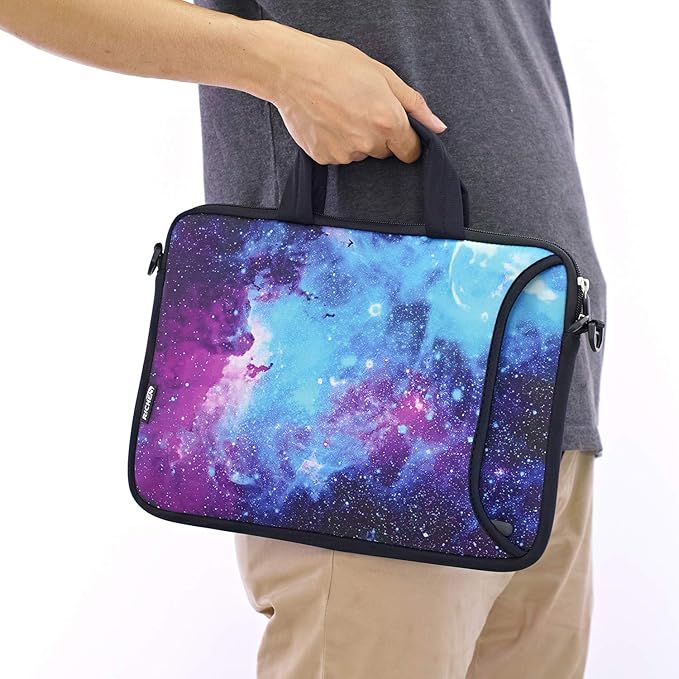 RICHEN 10 inch Messenger Bag Carring Case Sleeve with Handle Accessory Pocket Fits 7 to 10-Inch Laptops/Notebook/ebooks/Kids Tablet/Pad (7-10.2 inch, Galaxy)