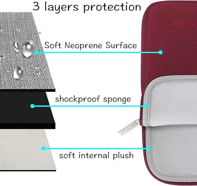 MOSISO Laptop Case 13.3 inch, 13-13.3 inch Laptop Sleeve Bag Compatible with MacBook Air/Pro 13/Pro 14 M5 M4 M3 M2 M1, HP Dell ASUS Lenovo, Neoprene Computer Sleeve Bag with Small Case, Red