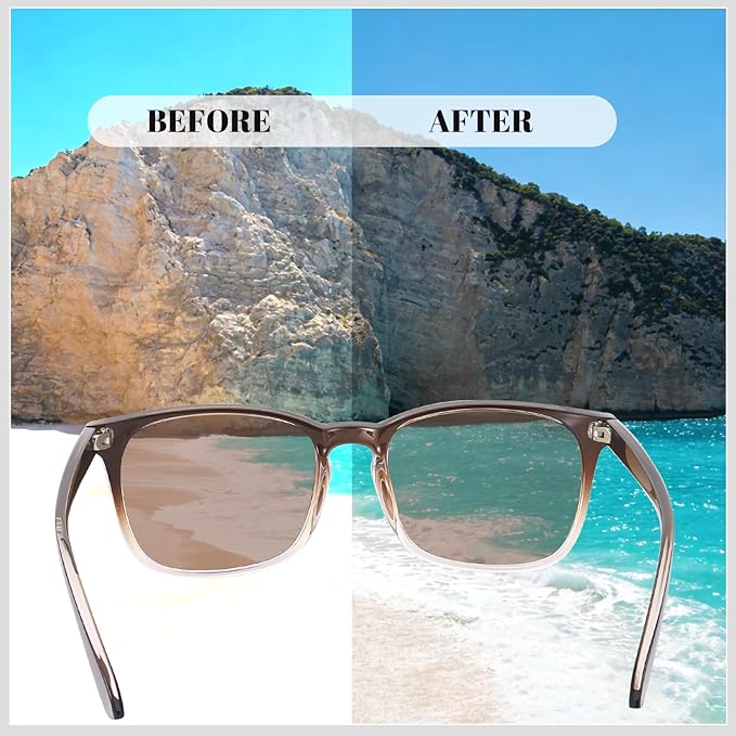 Polarized Sunglasses for Women Men, Night Driving Glasses Anti Glare Yellow Lens UV 400 for Day Night Use