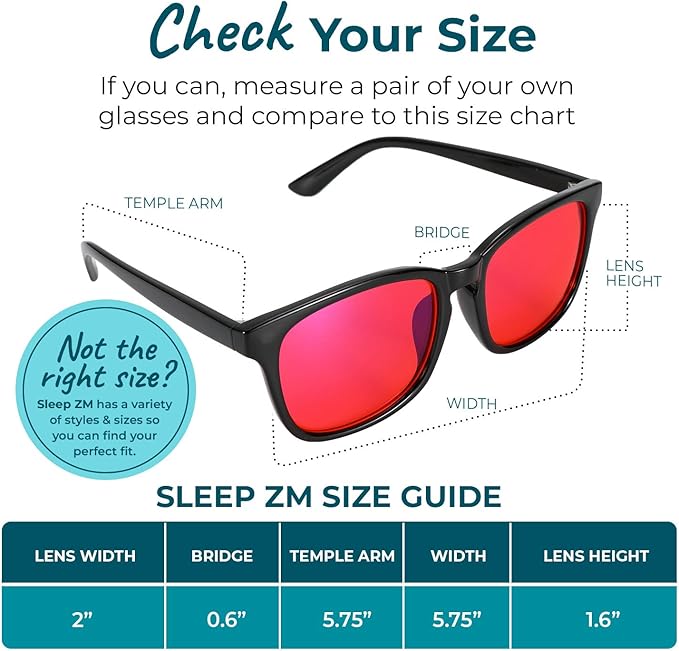 Sleep ZM Blue Light Blocking & Light Sensitivity Glasses - 8 Lens Types for Comfort, Relaxation, Sleep & Relief - 50+ Styles