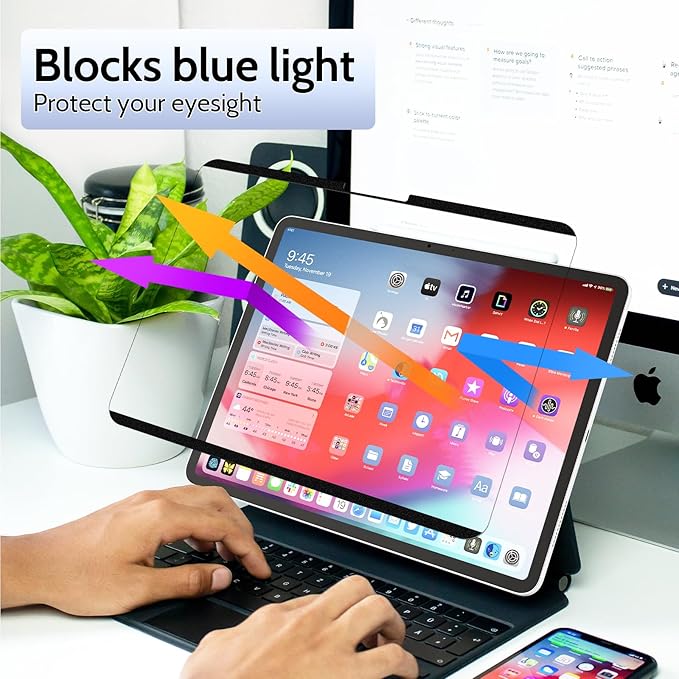 Peslv 2 Pack Magnetic Paperfilm for iPad Air 11 Inch (2024-2026, M2 M3 M4), Feel Like Writing Drawing On Paper, Matte Removable Anti Glare Fingerprint Screen Protector Blue Light Filter