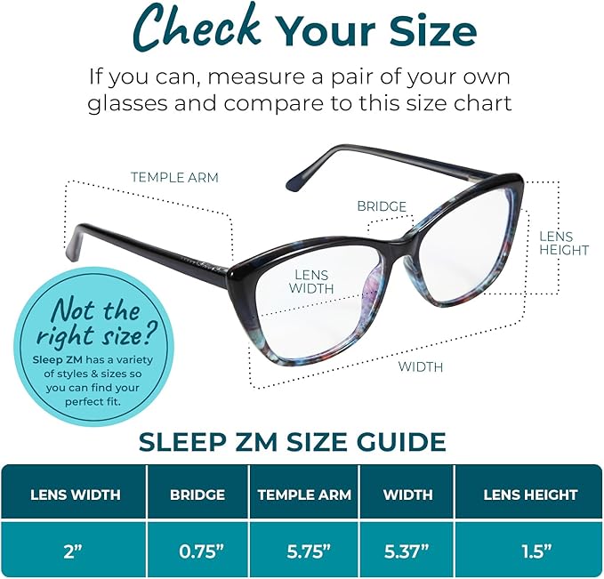 Sleep ZM Blue Light Blocking & Light Sensitivity Glasses - 8 Lens Types for Comfort, Relaxation, Sleep & Relief - 50+ Styles