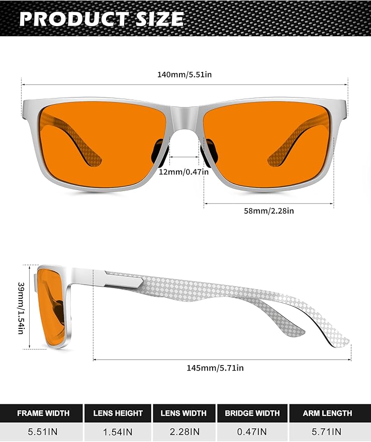 ANYLUV Carbon Fiber Reading Glasses for Men Women, Blue Light Blocking Computer Readers, Anti Glare Spring Hinge