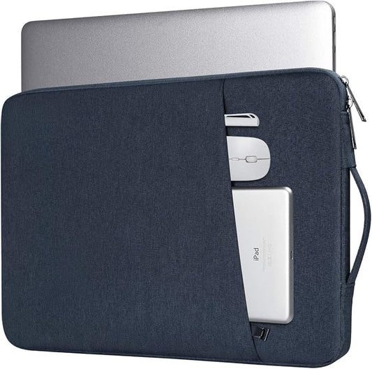 14 inch Laptop Sleeve Case for Lenovo ThinkPad E14 T14/ IdeaPad, HP OmniBook 5/ Chromebook/Stream 14, Shockproof Computer Bag with Accessory Pocket, Navy Blue