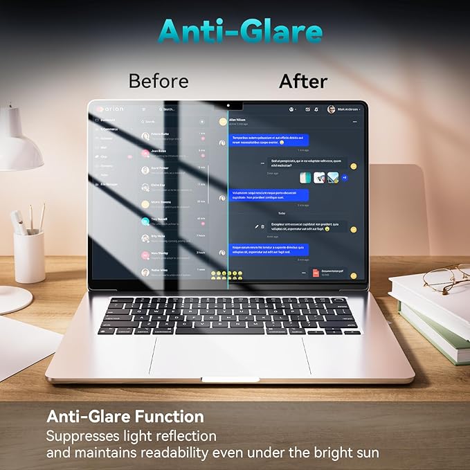 Mamol 2 Pack Anti Blue Light Screen Protector for MacBook Air 15 Inch (2023-2026, M2 M3 M4 M5), Eye Protection, Anti Glare