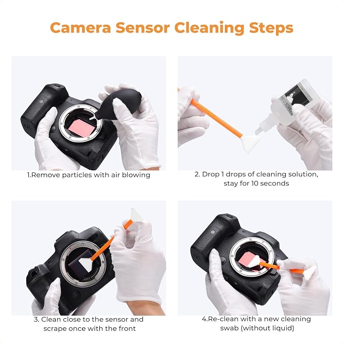 K&F Concept 14pcs Double Tipped 16mm APS-C Sensor Cleaning Swab, DSLR or SLR Digital Camera Cleaning kit and Full Frame Sensor Cleaning Swab - Image 7