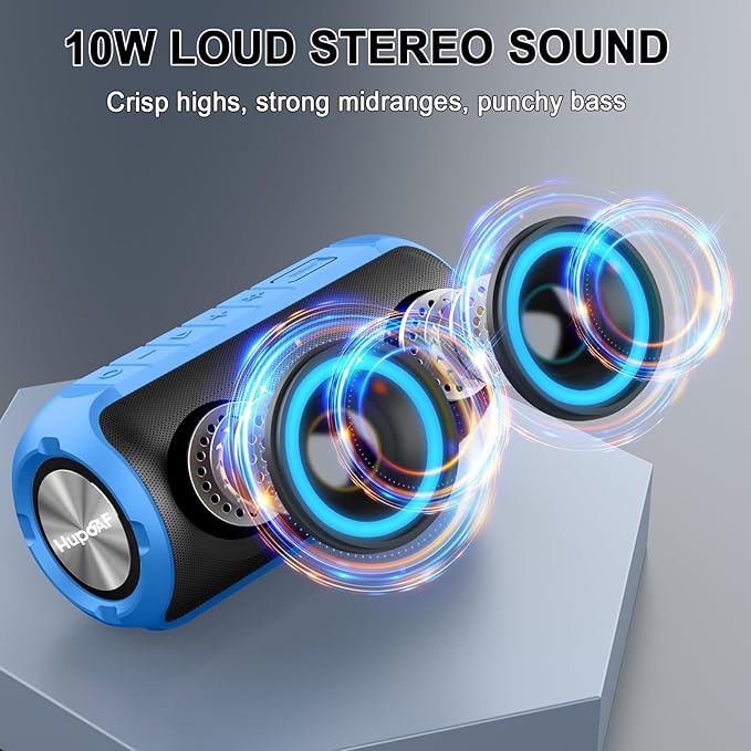 Bluetooth Speaker, 2026 New Portable Wireless Speaker with 6D Loud Sound, IPX7 Waterproof, HD Call, RGB Lights, 12H Playtime for Home/Party/Outdoor/Beach, Electronic Gadgets, Birthday Gift