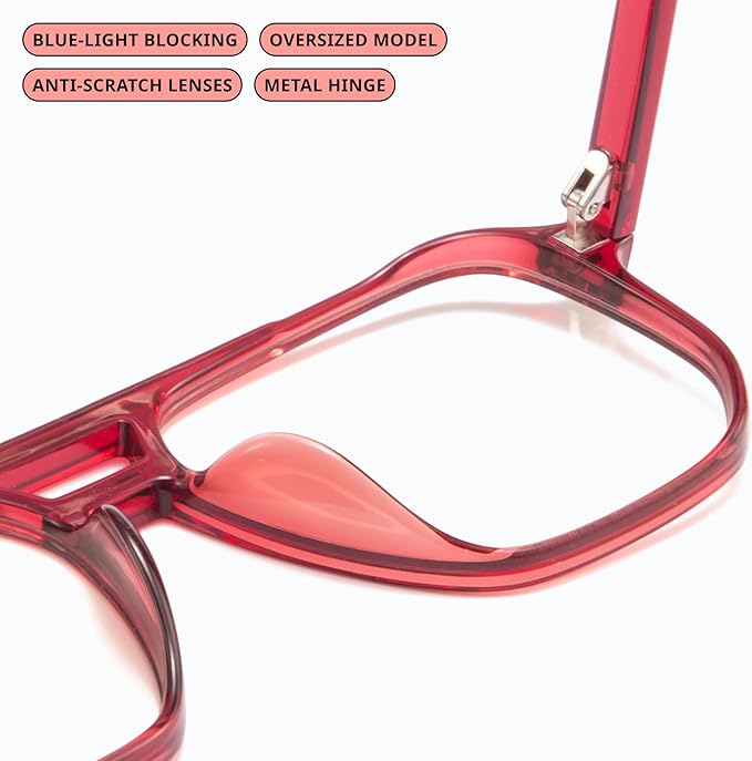 livho Retro Aviator Blue Light Blocking Glasses for Women Men with Soft Case, Trendy Rectangle Computer Eyeglasses