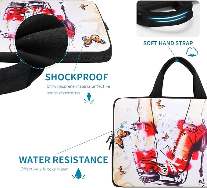 icolor 14 15 15.4 15.6 inch Laptop Handle bag Computer Protect Case Pouch Holder Notebook Sleeve Neoprene Cover Soft Carring Travel Case for Dell Lenovo Toshiba HP Chromebook ASUS Acer Shoes ICB-12