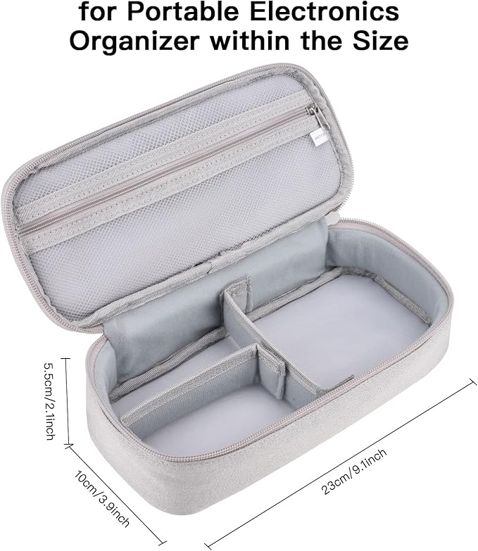 Cord Organizer Travel Case, Portable Tech Organizer Pouch Bag for Cable & Charger, Tech Electronics, Travel Essentials (Light Grey)