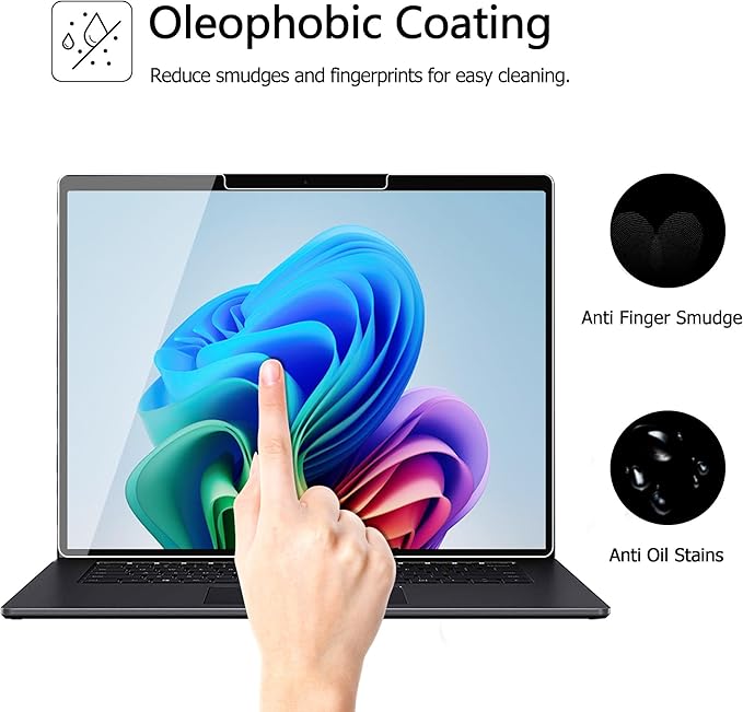 Megoo Glass Screen Protector for Surface Laptop 7 (2024 AIPC, 13.8 Inch) - Scratch Resistant, High Sensitivity, Bubble-free Instalation, Ultra Clear, Surface Pen Compatible, 2 Pack