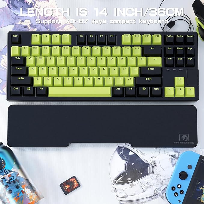 SELORSS Acrylic Keyboard Wrist Rest - TENKEYLESS 80% Keyboard- Mechanical Keyboards Ergonomic Palm Rest for Computer Keyboard,Anti-Slip Base,Wrist Pad for Laptop,Office & Home-Easy Typing (Black)