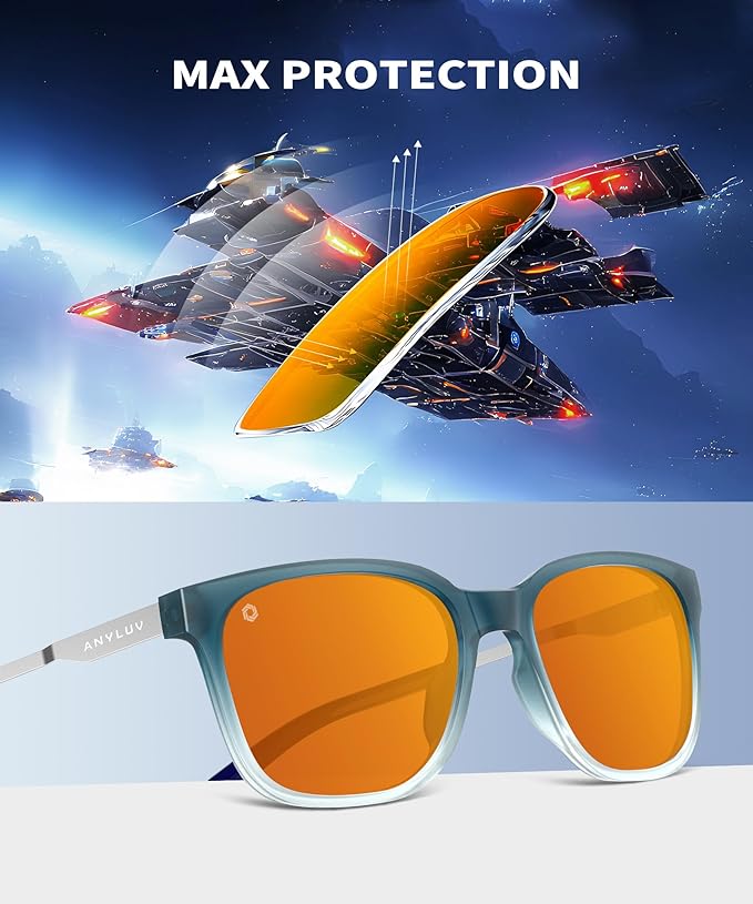 ANYLUV Blue Light Glasses for Men, Lightweight Computer Gaming Glasses, Stylish Anti Eyestrain Blue Light Blocking Men