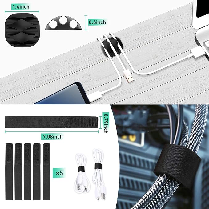 Updated Cable Raceway Kit - 31 (2X15.4) Inch Open Slot Wire Covers for Cords, Under Desk Cable Management System to Hide Under Desk/Tv/Computer/Net/Power Cords, (Pack 2) - Image 4
