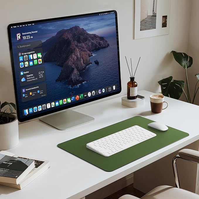Jotsome Leather Desk Pad Mat, Non-Slip Desk Blotter Pad - Desk Protector for Office, Home, Lap Desk, Laptop, and Desktop (Forest Green, 17" x 12")