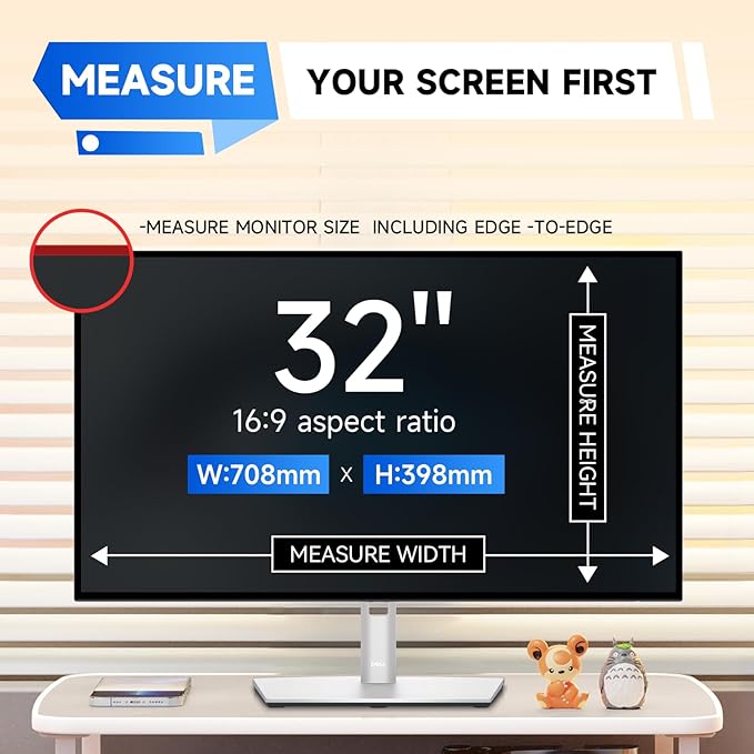 IPROKKO 【2 Pack 32 inch Anti-Blue Light monitor Screen Protector for 16:9 Widescreen,Removable Anti Glare Blue Light Blocking Screen Filter，LED PC Anti-UV Eye Protection Filter Film