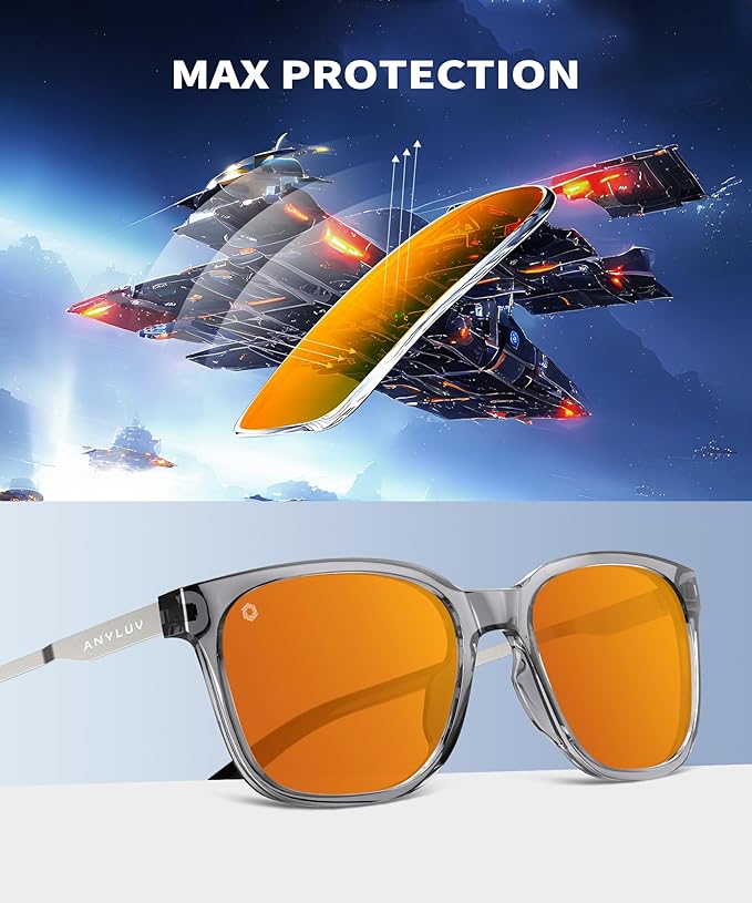 ANYLUV Blue Light Glasses for Men, Lightweight Computer Gaming Glasses, Stylish Anti Eyestrain Blue Light Blocking Men