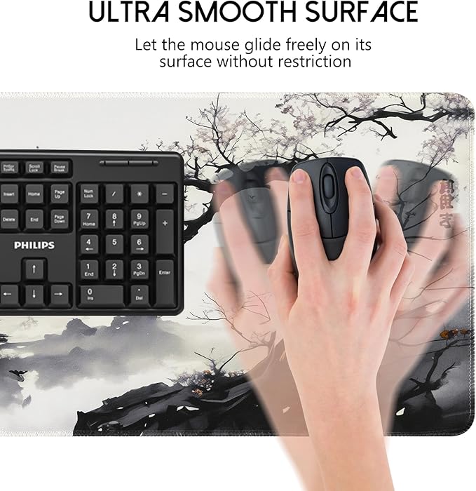 Mouse Pad Gaming Mousepad 35.4 x 15.7in Large Mouse Pad for Keyboard,Non-Slip and with Stitched Edges,Keyboard Pad Desk mat for Home Office and School