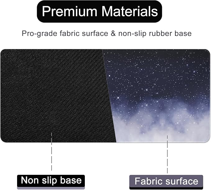 11.8x23.6 Inches Large Gaming Mouse Pad Mat with Stitched Edge Non-Slip Rubber Base Washable Resilient for Office Computers Laptop Table Mouse Pads Mats Accessory (Starry Sky)