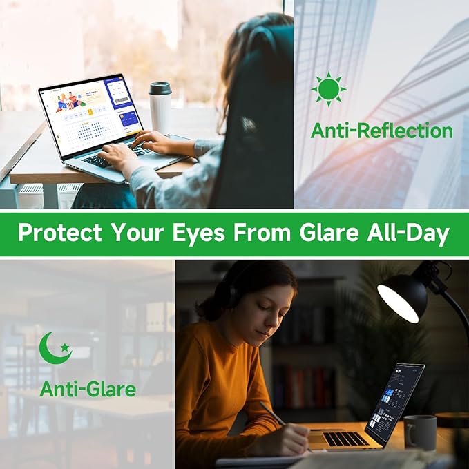 2 Pcs 17.3 Inch Anti Blue Light Screen Protector, Reduce Eye Strain Matte Anti Glare Computer Screen Cover, Blue Light Blocking Screen Protector for HP/Lenovo/Dell/ASUS/Acer/Samsung 17.3’’ with 16:9