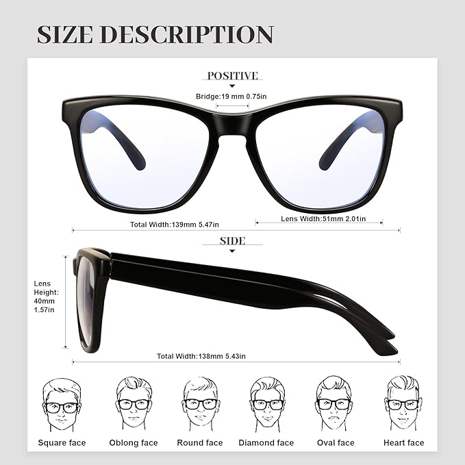 Retro Blue Light Blocking Glasses for Women Men Classic Style Computer TV Eyeglasses Anti Eyestrain