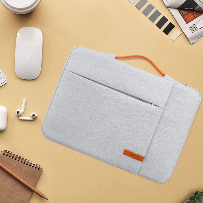 Lacdo 360° Protective Laptop Sleeve Case for 14 inch MacBook Pro M5 Pro/Max A3426 A3427 (2026), M5/M4/M3/M2/M1 A3434 A3112 A3401 A3185 A2918 A2992 | 13.8 inch Surface Laptop 7th Computer Bag, Gray