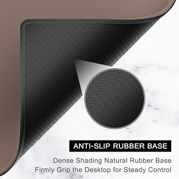 Hsurbtra Mouse Pad, Premium-Textured Square Mousepad 10.2 x 8.3 Inch, Stitched Edge Anti-Slip Waterproof Rubber Pretty Cute Computer Mat for Office Gaming Laptop Women Kids Dark Brown