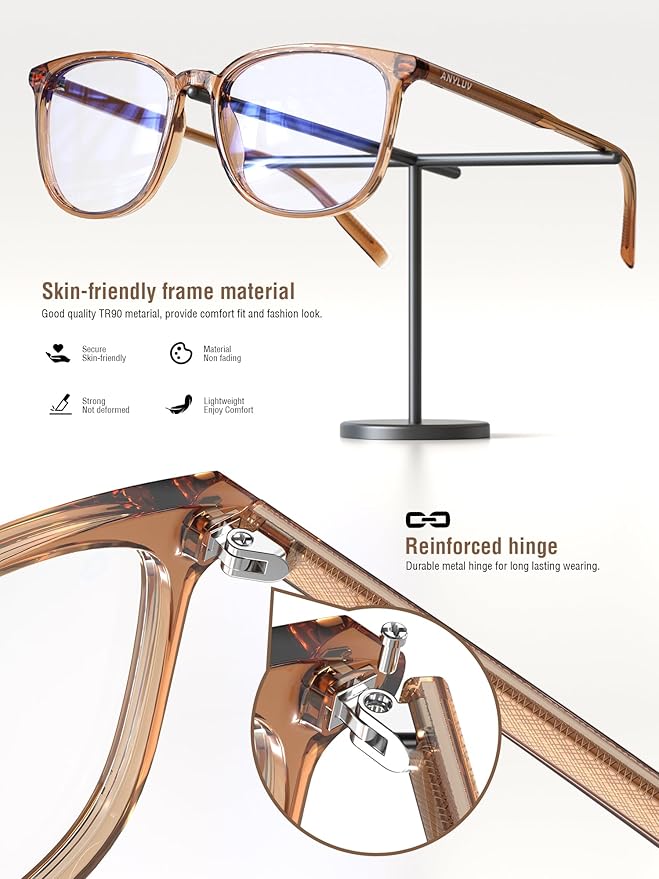 ANYLUV Blue Light Glasses for Woman Men, Womens Blue Light Blocking Glasses Computer Glasses Anti Eyestrain