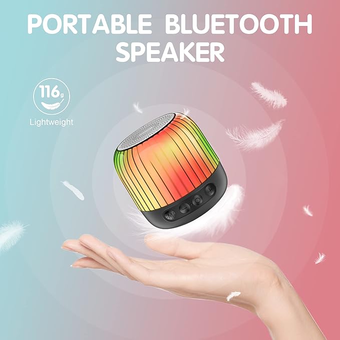 Bluetooth Speaker, Multicolor Changing Bedside Lamp, LED Table Lamp, Built-in Mic, Support TF Card, MP3 Player, Best Gifts for Girls Boys Teens Women Men Friends Christmas