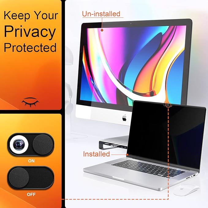 Mamol Privacy Screen for MacBook Air 15 Inch 2023-2026 (M2 M3 M4 M5), Magnetic Removable Anti Glare Blue Light Filter Protector