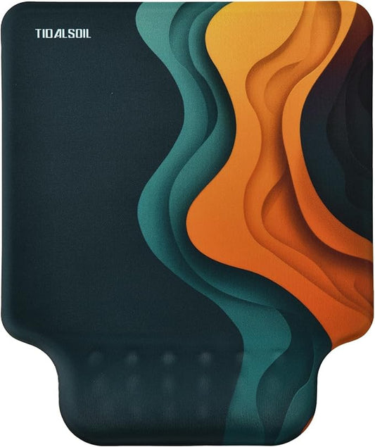 TIDALSOIL Ergonomic Mousepad with Slow-Rebound Memory Foam Wrist Rest - Ultra Smooth Surface, Non-Slip Base, Desk Essential for Office, Design, Gaming, 9.4"x8.1"