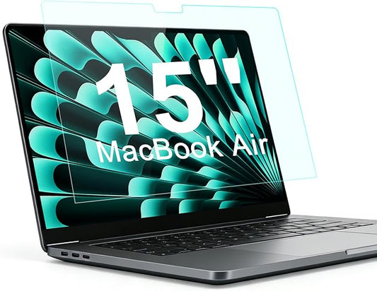 2-Pack Anti Blue Light Screen Protector for MacBook Air 15-inch (2023-2026, M2, M3, M4, M5), Matte Anti Glare Film Protector for Mac 15.3'' (Model A2941 A3114 A3241 A3448)