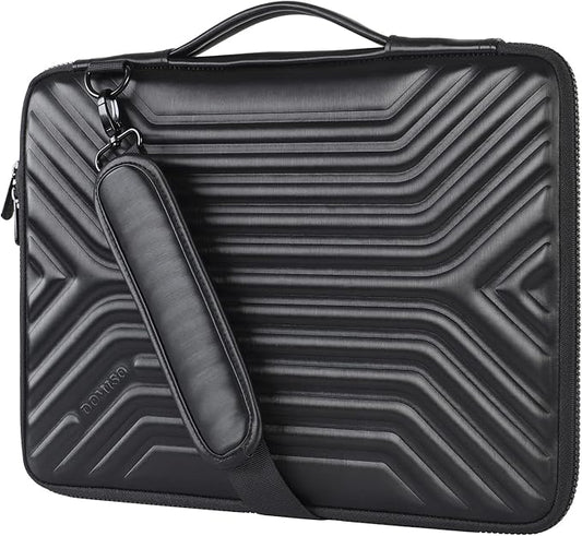 DOMISO 17.3 Inch Laptop Carrying Case, Shockproof Waterproof EVA Sleeve with Strap Protective Bag for 17-17.3" Gaming Laptops, Dell, HP, Acer, MSI, Lenovo, Black