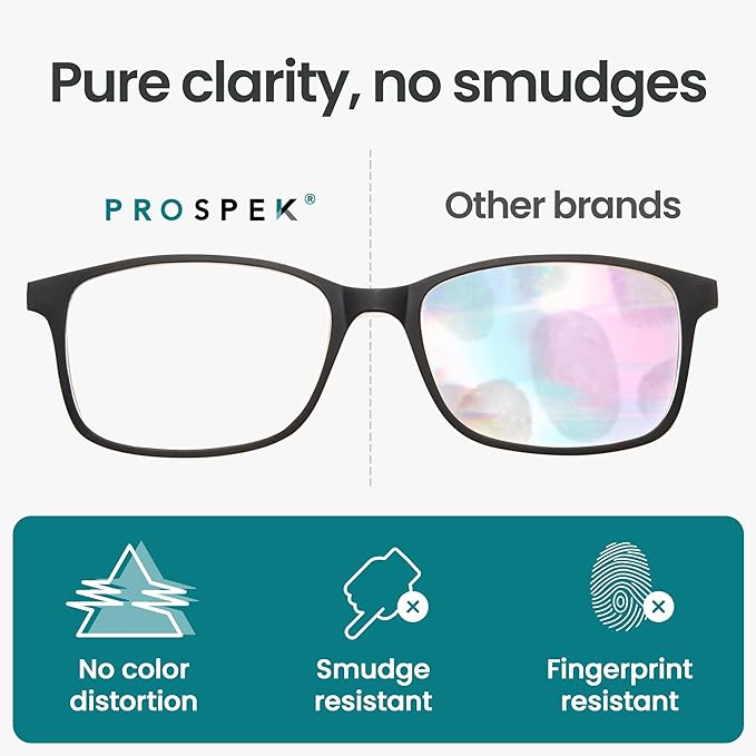 Prospek Blue Light Glasses Reading for Men and Women, For Computer Use, Blue Light Protection, Clear Lens 0 to +3.0 Diopters