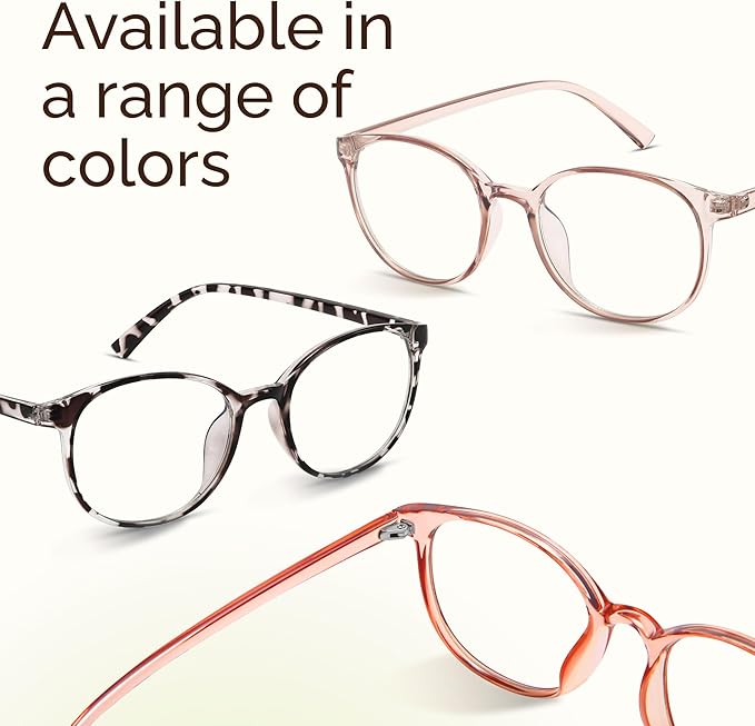 miyya Blue Light Blocking Glasses Women, Fashion Round Transparent Anti Blue Light Glasses with Anti Eyestrain & UV Glare