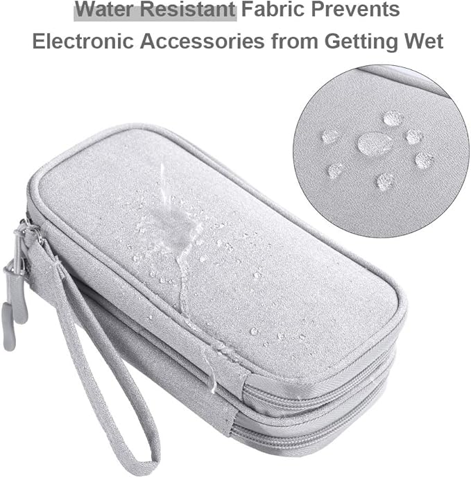 DDgro Travel Essentials for Men Women, Electronics Organizer Pouch Bag for Tech Accessories/Charger & Cords/Cables (Small, Light Gray)