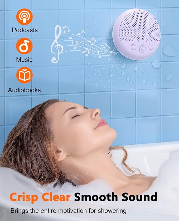 LENRUE Shower Speaker, Bluetooth Waterproof Speaker Wireless, Portable Speakers with Clear Loud Sound, Suction Cup, Lanyard, Ideas Gifts