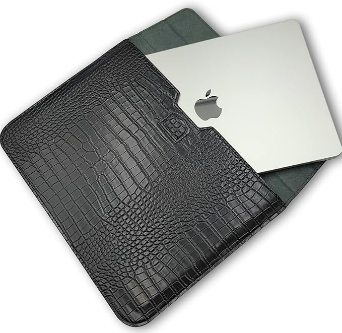 PU Leather Flap Style Case Laptop Sleeve for MacBook Neo 13 A3404 Air 13.6 inch 2026-2022 M5 A3449 M4 A3240 M3 A3113 M2 A2681 Air 13 2018-2021 Notebook Bag for Mac Pro 13 2016-2022, Black