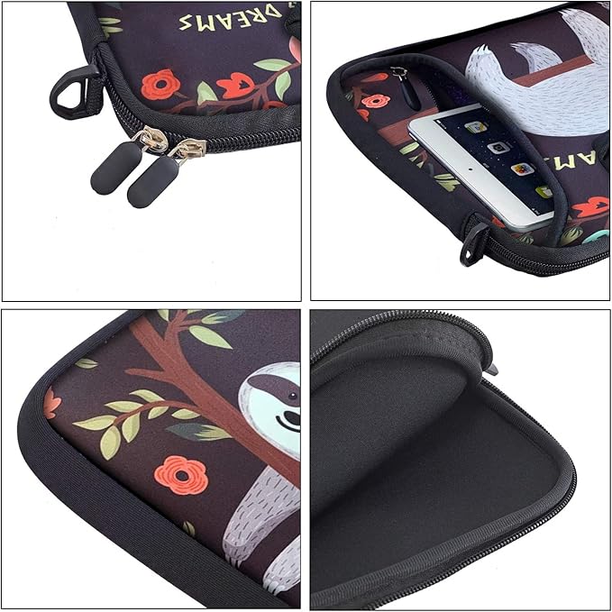 RICHEN 9.7 10 10.1 10.2 inches Messenger Bag Carrying Case with Handle Accessory Pocket Fits 7 to 10-Inch Laptops/Notebook/ebooks/Kids Pad (7-10.2 inch, Sloth)